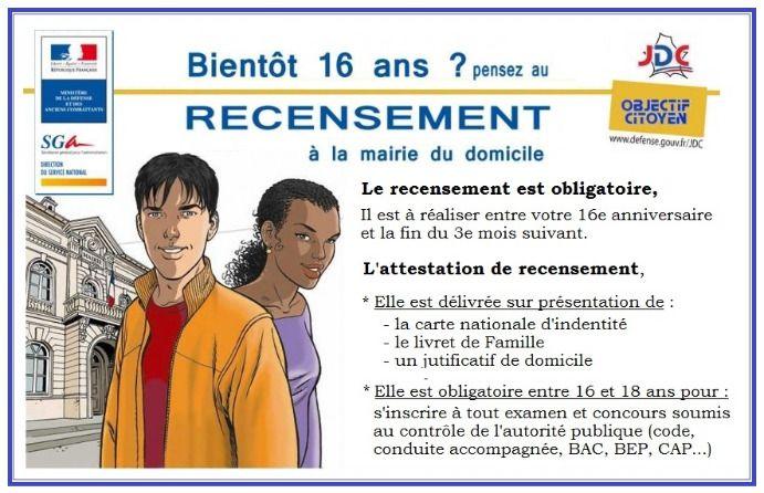 RECENSEMENT DES JEUNES 